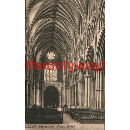 Lincoln Cathedral, Nave West, Lincs, Friths Postcard