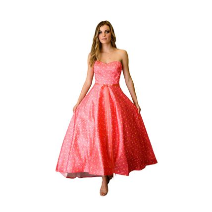 Red Fishtail Princess Ruffled Party Dress