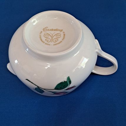 Vintage Easterling RADIANCE CREAMER Pink Rose 12oz Gold Trim Bavaria Germany