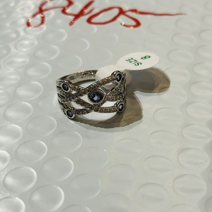 NIB Bomb Party Sz8 BP Ring RBP6385 Orbs of Dreams LC Aqua Blue Spinel Rhodium Pl