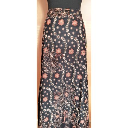 Vintage Beaded Boho Hippy Long Cotton Festival Skirt 14 UK