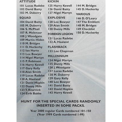 Futera's Leeds Utd 2000 Fans' Selection: Checklist - Card No. 149, Checklist