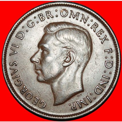 Ⰶ WITH INDIA: AUSTRALIA★ 1 PENNY 1939 GEORGE VI (1937-1952)★LOW START★NO RESERVE