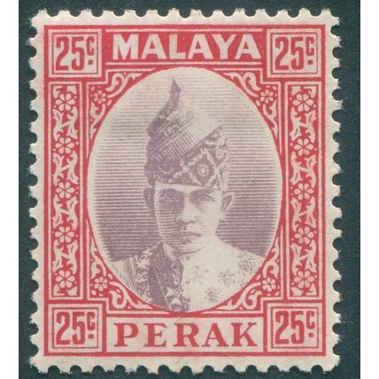 Perak 1939 25c dull purple & scarlet SG115 unused