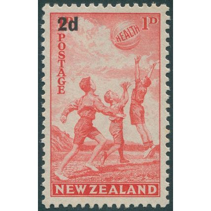 New Zealand 1939 2d on 1d+1d scarlet Health SG612 MNH