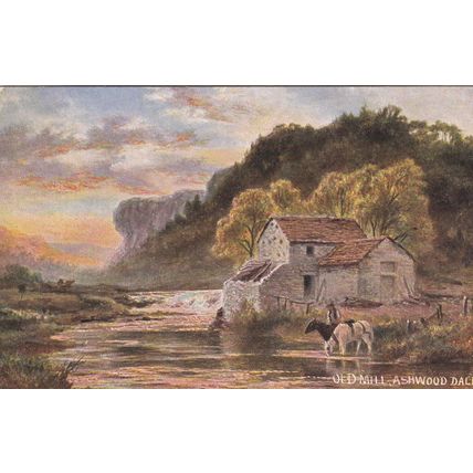 EC786 ASHWOOD DALE - OLD MILL . PRINTED ART POSTCARD