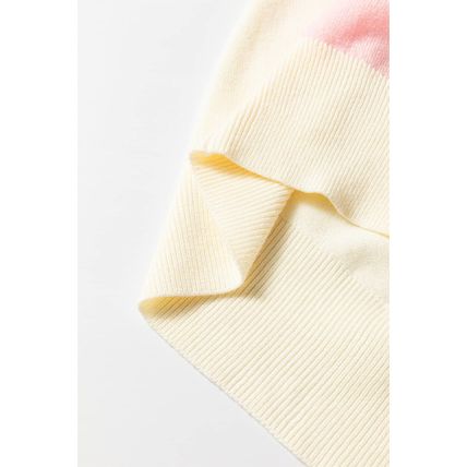 White Stripe Colorful Pattern Button Front Sweater Cardigan