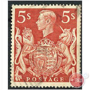 1939 SG477 5s Red Fine/Very Fine Used
