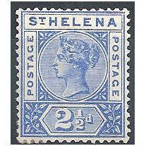St Helena 1896 SG50 2 1/2d Ultramarine Mint No Gum.
