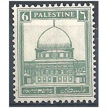 Palestine 1927 SG94 6m Pale Green Mounted Mint.