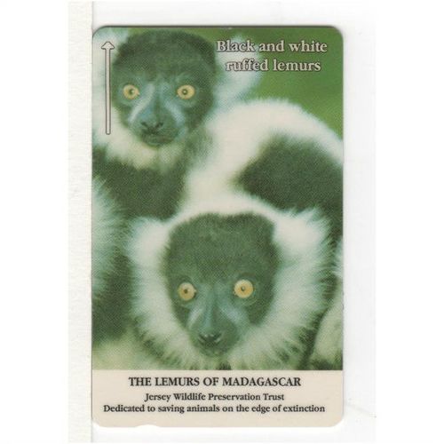 PHONE CARD - JERSEY - BLACK AND WHITE RUFFED LEMURS