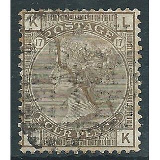 1880 SG154 4d Grey-Brown Watermark LARGE GARTER Plate 17 Good/Fine Used