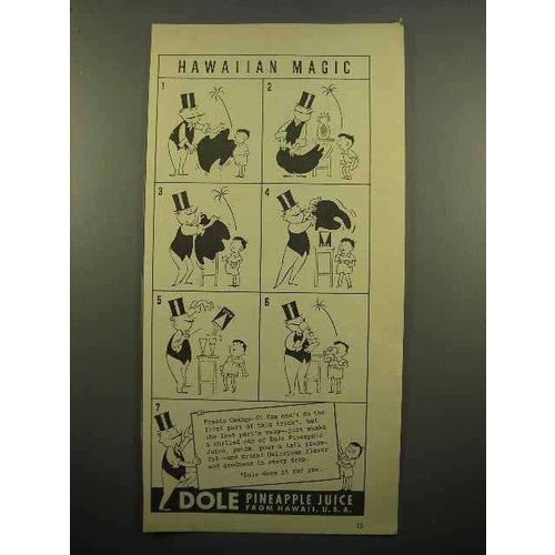 1940 Dole Pineapple Juice Ad - Hawaiian Magic