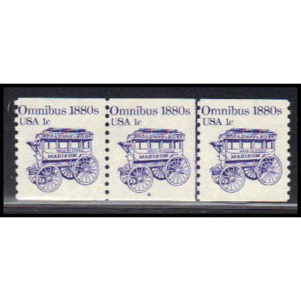 1897 1c Omnibus Barely Clears MNH Dry Gum PNC 4/3 PA2237