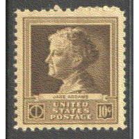 878 10c Jane Addams Fine MNH GA0314