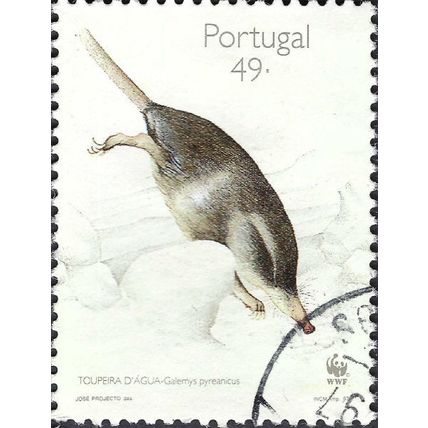 PORTUGAL, MAMMAL, Pyrenean Desman ,Galemys pyrenaicus I, white 1997, 49Esc