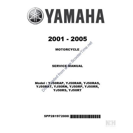 YAMAHA YJ50R SERVICE MANUAL 2001-2005 SCOOTER 228 PAGES IN ENGLISH