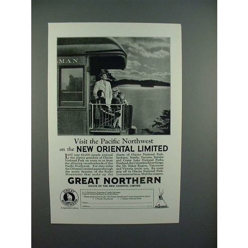 1928 Great Northern Railroad Ad - New Oriental Limited