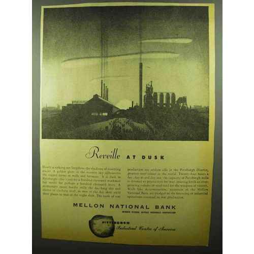 1942 Mellon National Bank Ad - Reveille At Dusk