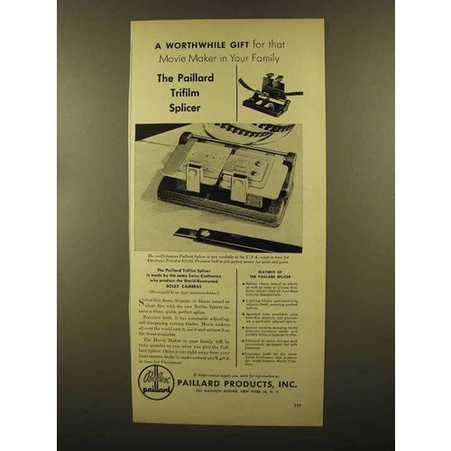 1950 Bolex Paillard Trifilm Splicer Ad, Worthwhile Gift