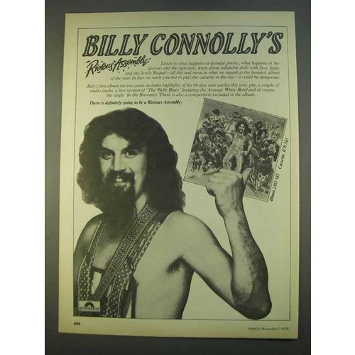 1979 Billy Connolly's Riotous Assembly Album Ad
