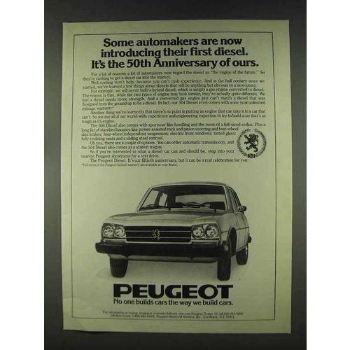 1978 Peugeot 504 Diesel Ad - 50th Anniversary