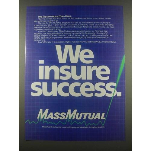 1985 Massachusetts Mutual Life Insurance Ad - We Insure Success
