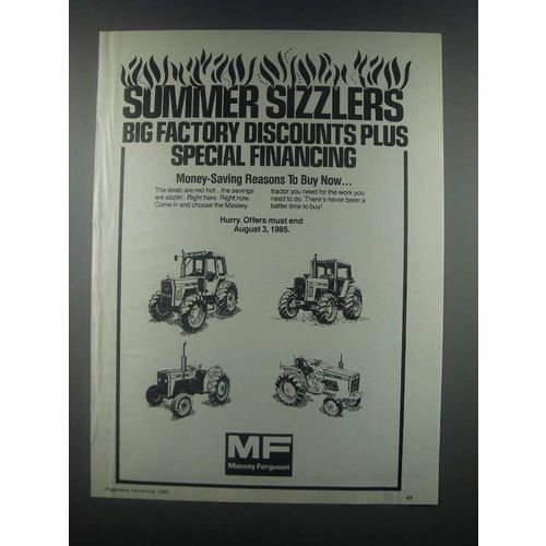 1985 Massey Ferguson Tractors Ad - Summer Sizzlers