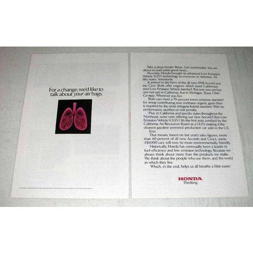 1997 Honda Ad - We'd Like To Talk About Your Air Bags