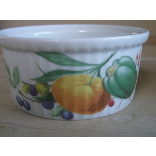 Two French Pillivuyt Fruit & Vegetable Design Ramekins