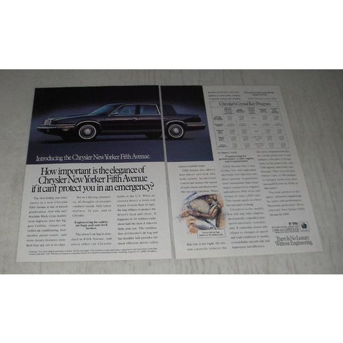 1990 Chrysler New Yorker Fifth Avenue Ad - How important is the elegance
