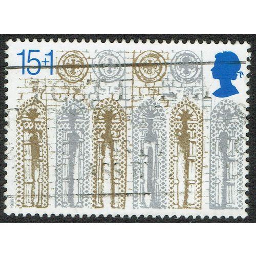 1989 Christmas 800th Anniv Ely Cathedral 15p +1p Gold Silver and Blue SG1463 GU
