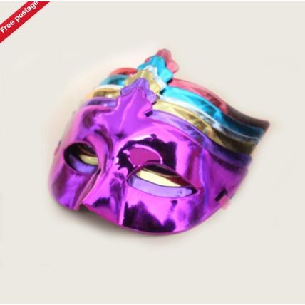 12PCS Prom Mardi Gras Assorted Metallic Plastic Eye Masks Costume Party Masks UK