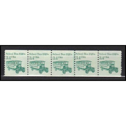 2123 3.4c School Bus Fine MNH Dry Gum PNC 2/5 X0053