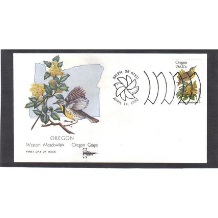 FDC Gill Craft 1989a 20c Meadowlark (Cachet-U/A) CV39889