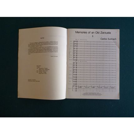 CARLOS SURINACH - Memories of Old Zarzuela - Concert Band - Full Score - New