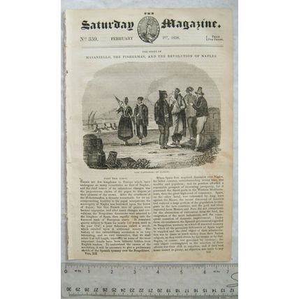 1838 The Saturday Magazine No. 359 Naples, olive tree, Modern Jews II, geometry