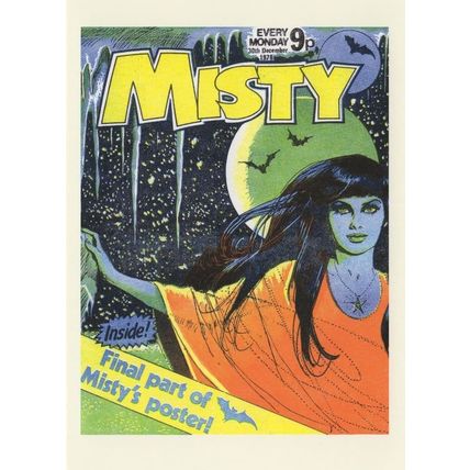 Misty Witch Poster Horror 1970s Comic For Girls Postcard