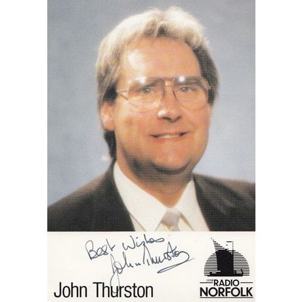 John Thurston 1980s Radio Norfolk DJ Hand Signed Photo