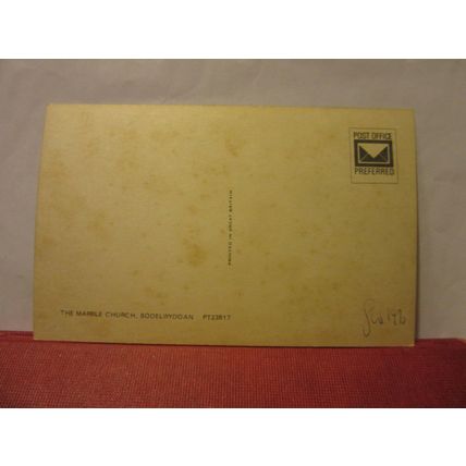 THE MARBLE CHURCH, BODELWYDDAN, Wales vintage unused postcard dated 1970 =