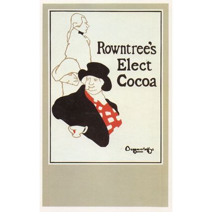 Rowntrees Elect Cocoa Drink Old Advertising Poster Postcard