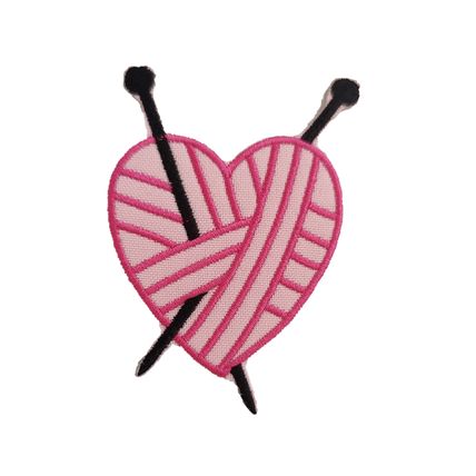 Love Heart Iron On Patch Wool Knitting Sew Badges Embroidery Love 6cm x 8cm P575