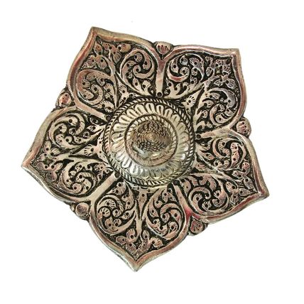Buddha Aluminium Ash Catcher Flower Face Floral for Stick and Cones 12cm CL46