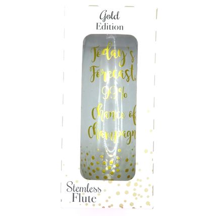 Todays Forecast 99% Chance of Champagne Stemless Glass 16 CM Gift Home Decor