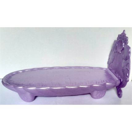 2000's BARBIE BED / DIVAN - PINK / MAUVE COLOUR - 31 X 17 cm VERY GOOD