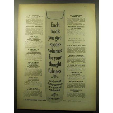 1959 Lippincott Books Ad - Each book you give speaks volumes