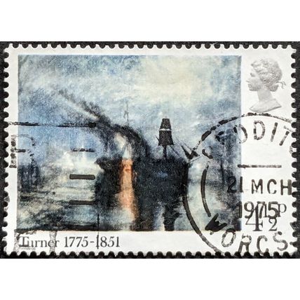 STAMP Great Britain SG971 1975 4 1/2p Turner - Peace Burial at Sea Used