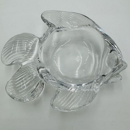 Fish Shaped Candy Trinket Art Vannes France Crystal Ring Dish 2”H x 6.5"L