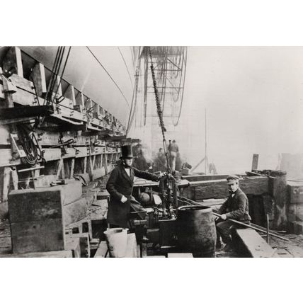 SS Great Eastern Victorian Boat Steam Ship 1857 Launch Photo Postcard