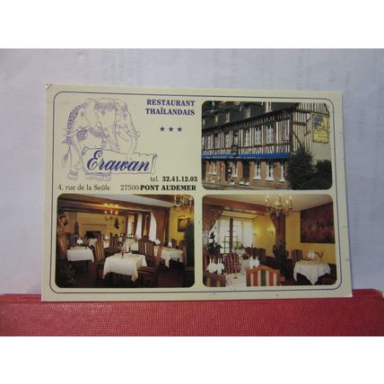RESTAURANT ERAWAN, PONT-AUDEMER, FRANCE used postcard 2003 pm =